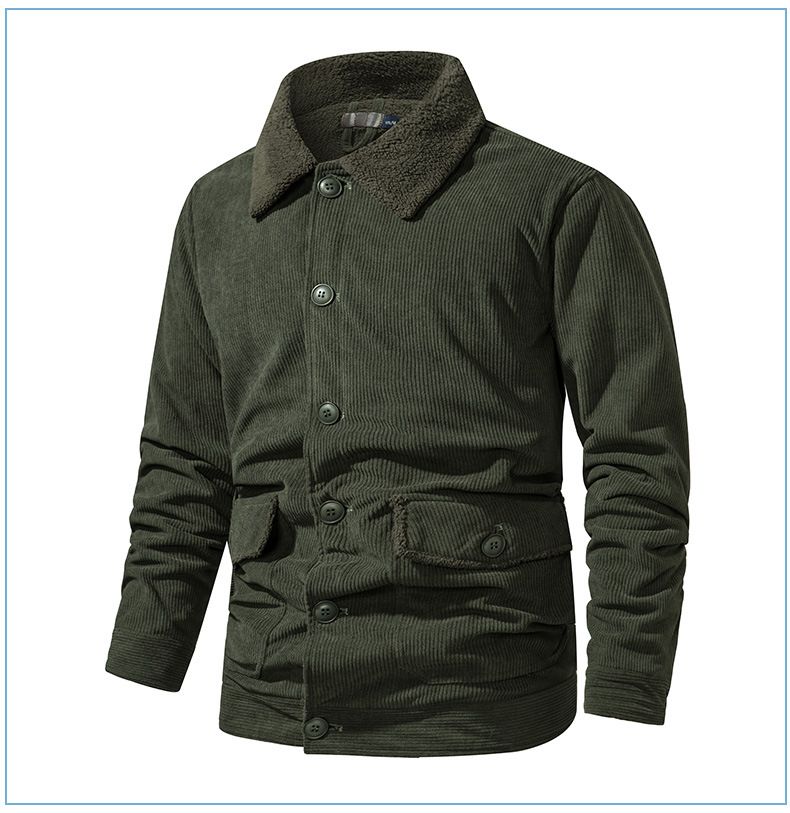 Men's Plus-Size Corduroy Winter Jacket – Lambswool-Lined Thick Coat For Cold Weather_voghion.com