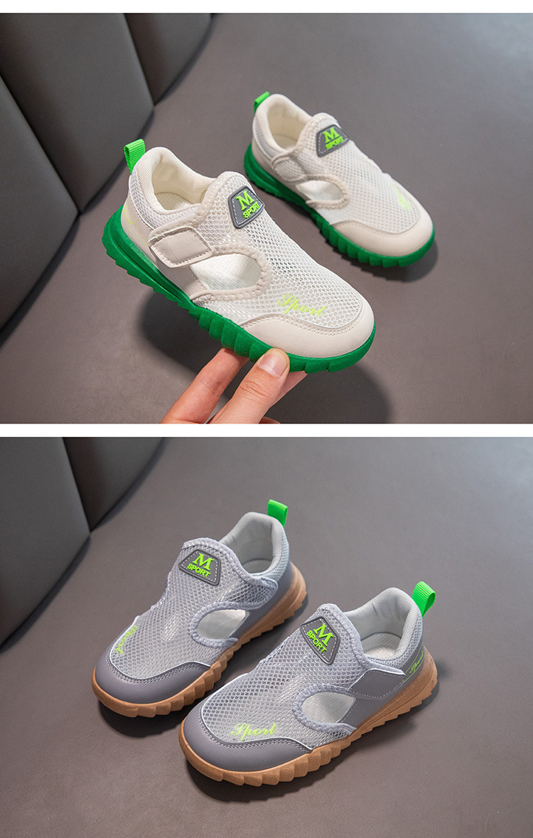 Sandali per bambini Nuova mesh traspirante Suola morbida Scarpe da basket per studenti da ragazzo da spiaggia Edizione coreana per il tempo libero_voghion.com