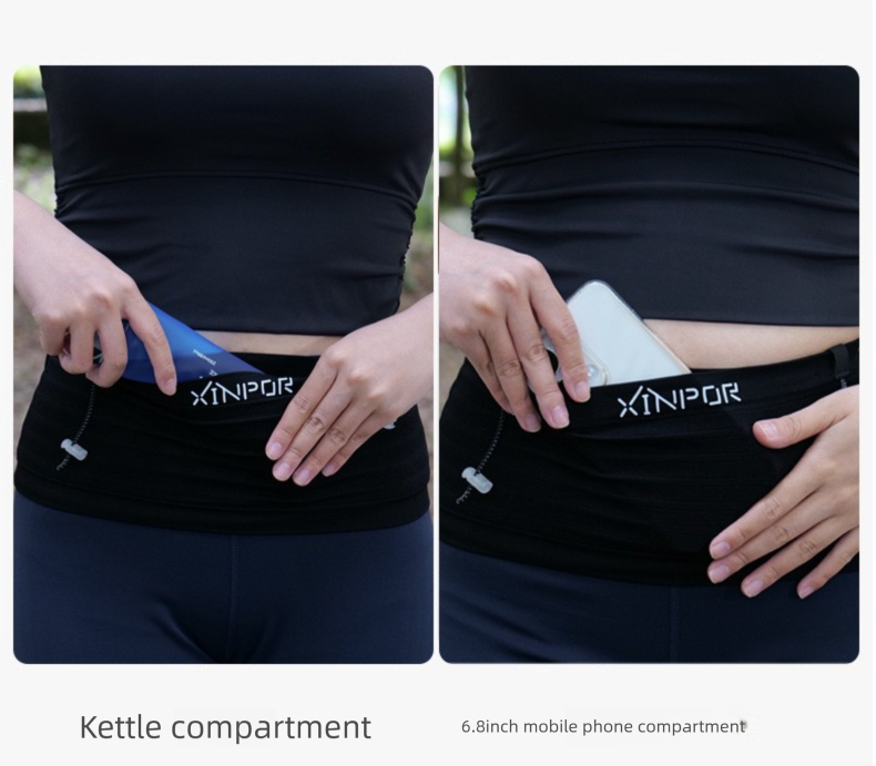 Leichte Lauf-Hüfttasche mit Trinkflasche für Damen und Herren, professioneller Sportgürtel, unsichtbar, ideal für Marathon und Trailrunning_voghion.com