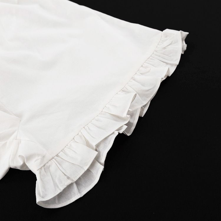 Damenbekleidung langärmliges, lockeres Freizeithemd mit hoher Taille und Shorts, zweiteiliger Anzug_voghion.com