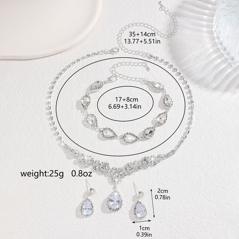 Set di gioielli da donna, set di gioielli da sposa alla moda, collana di alta qualità, orecchini, bracciale, abito da sposa, lusso, elegante, accessori coordinati_voghion.com