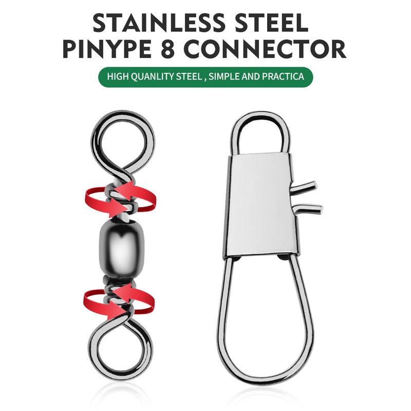 Leader Edelstahl Anti-Biss mit Snap Pin Figure-Eight Ring Stahldraht Linie Köder Angeln Getriebe Zubehör Groß_voghion.com