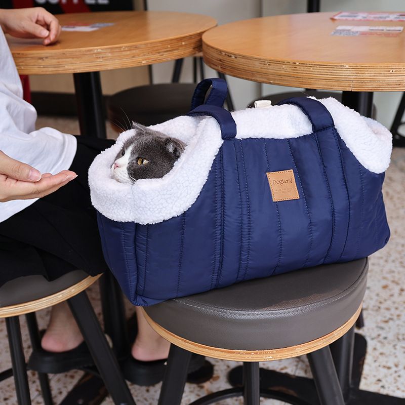 Cat Carrier Handheld Winter Thickened Portable Large Capacity Car Sterilization Crossbody Dog Outdoor Pet Bag_voghion.com