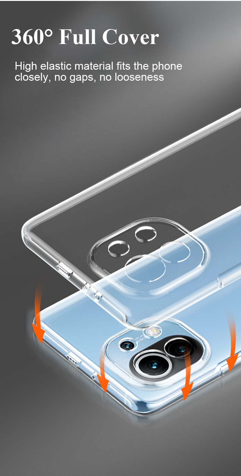 Funda de silicona suave para Xiaomi Mi 12, 12X, 11, 11T, 11X, 10, 10T, 9, 9T, 8 SE Pro, 10S, 11i, ultrafina, transparente, trasera, cubierta completa C_voghion.com