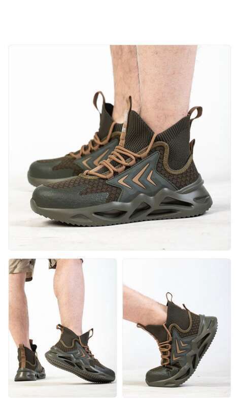 Chaussures de travail légères, résistantes aux chocs et aux perforations, avec embouts en acier et tissu respirant._voghion.com