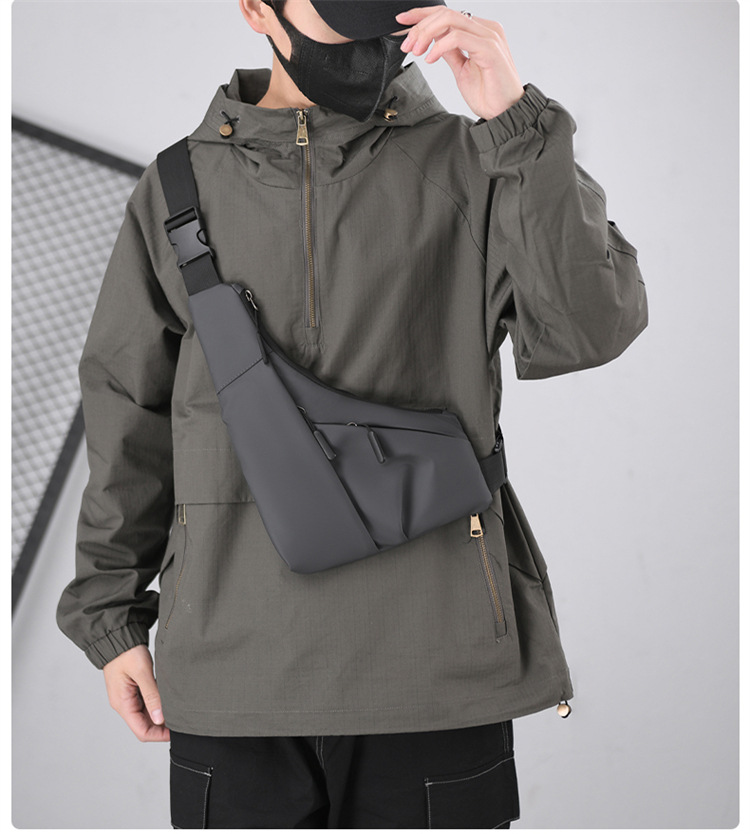 Nei Anti-Déifstall eng enk passend Pistoulentasch Dräieckstasch Casual Lieder Männertasch lénks a riets Crossbody Casual Broschttasch_voghion.com