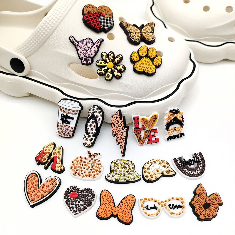 20 Sets Of Cartoon Leopard Print Shoes Flower Decorative Buckle Personalized DIY Student Garden Shoe Buckle Accessories_voghion.com