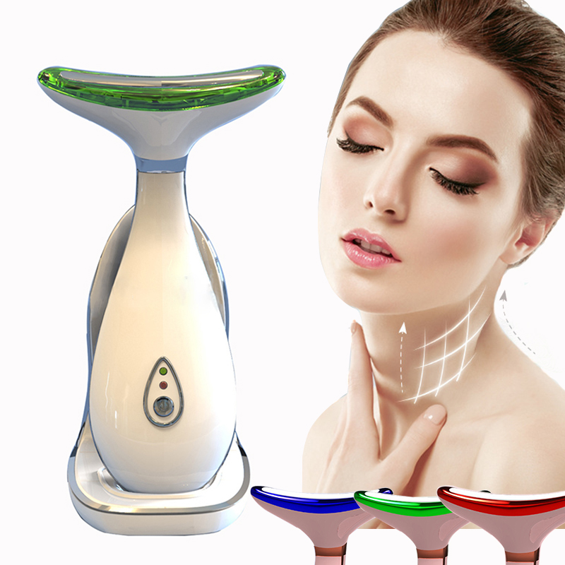 Hals LED Gezicht Fotonentherapie Huid Draai Schoonheidsapparaat Verminder Dubbele Kin Antirimpel Verwijder Lifting Mas 70% korting_voghion.com