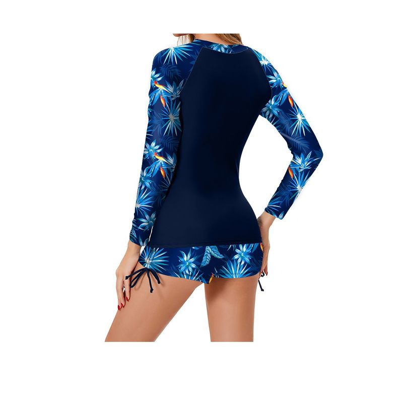 Maillot de bain une pièce à fermeture éclair pour femme, maillot de bain de surf à manches longues, combinaison de surf à protection solaire, combinaison de plongée avec tuba et méduses à corne plate_voghion.com