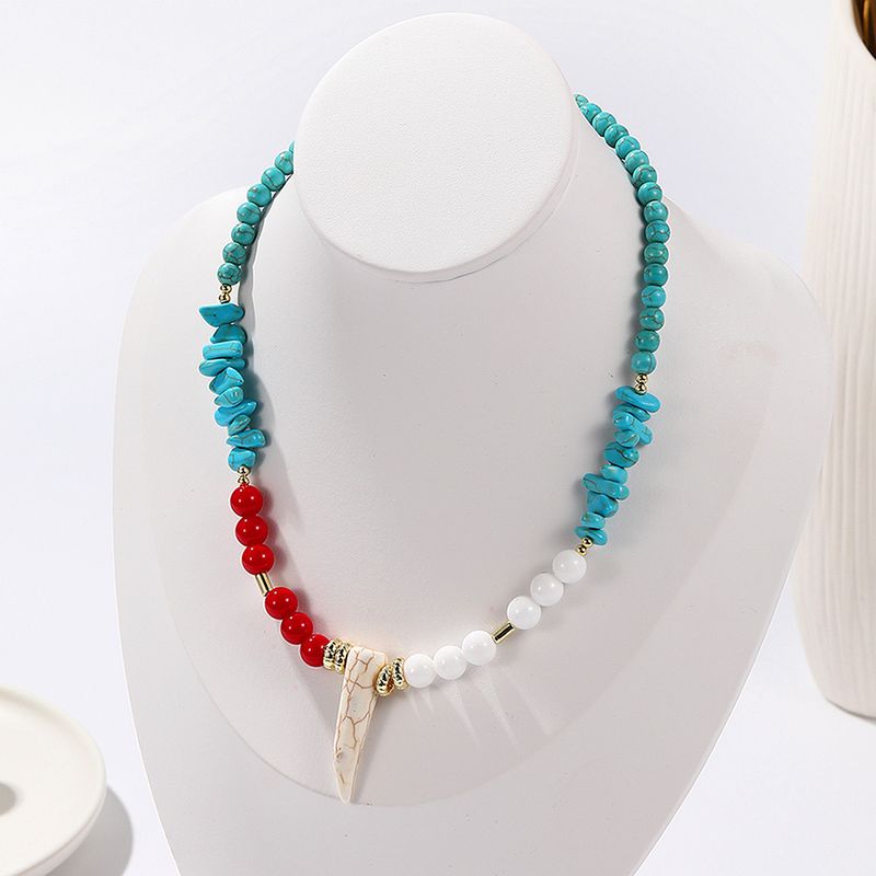 Bohemian Ethnic Wind Turquoise Necklace Female_voghion.com