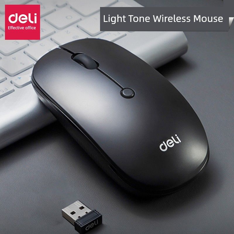 Mouse wireless neutro USB per computer desktop Deli_voghion.com