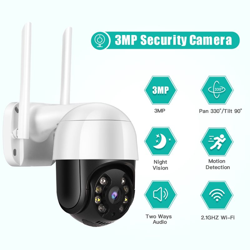 QX29 3.0MP HD WiFi IP Camera, Support Night Vision & Motion Detection & Two Way Audio & TF Card, UK Plug_voghion.com