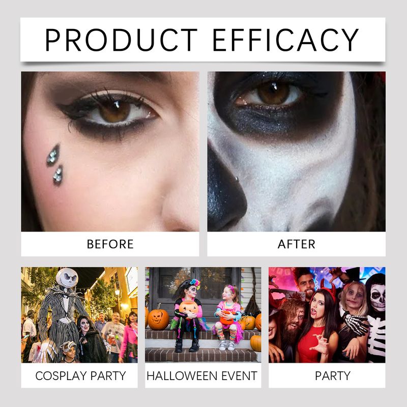 Eelhope Halloween Palette Set Full Coverage Painted Foundation Makeup Clown Multi Color Palette_voghion.com