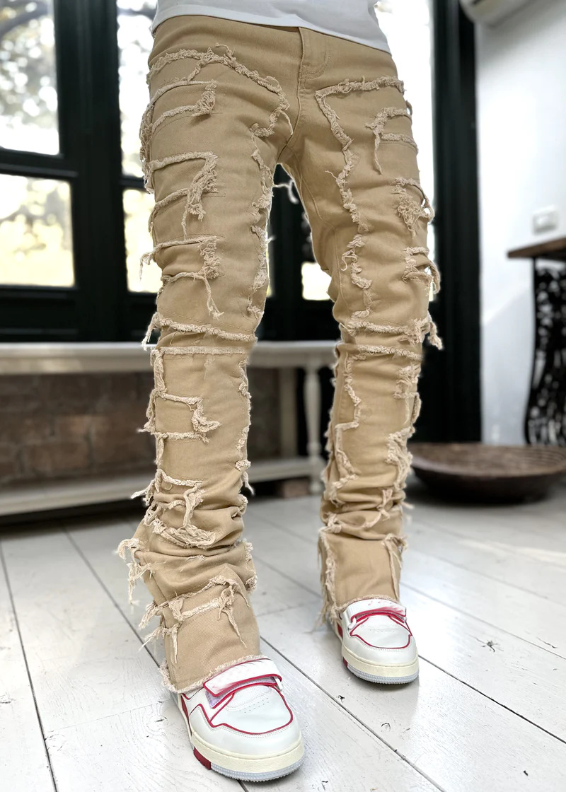 Mode Stretch Patch männer Jeans Y2K Patchwork Kreative Quasten Dekoration Gerade Denim Hosen Für Männer Hip Hop Jean Hosen_voghion.com