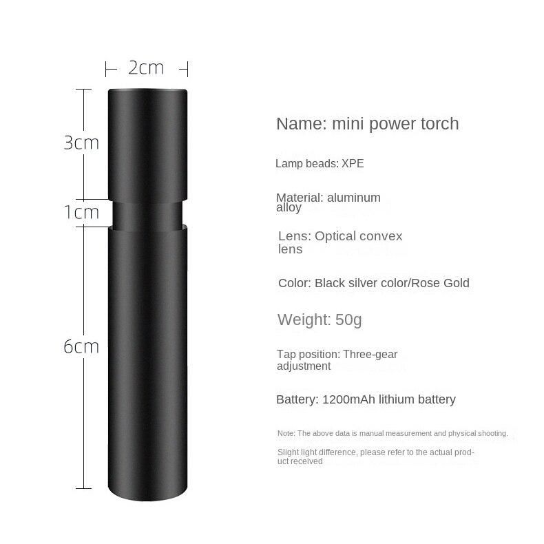 1 kpl T voimakasvaloinen taskulamppu mini-USB-lataustaskulamppu erittäin kirkas pitkän kantaman monitoiminen käsi kädessä -taskulamppu_voghion.com