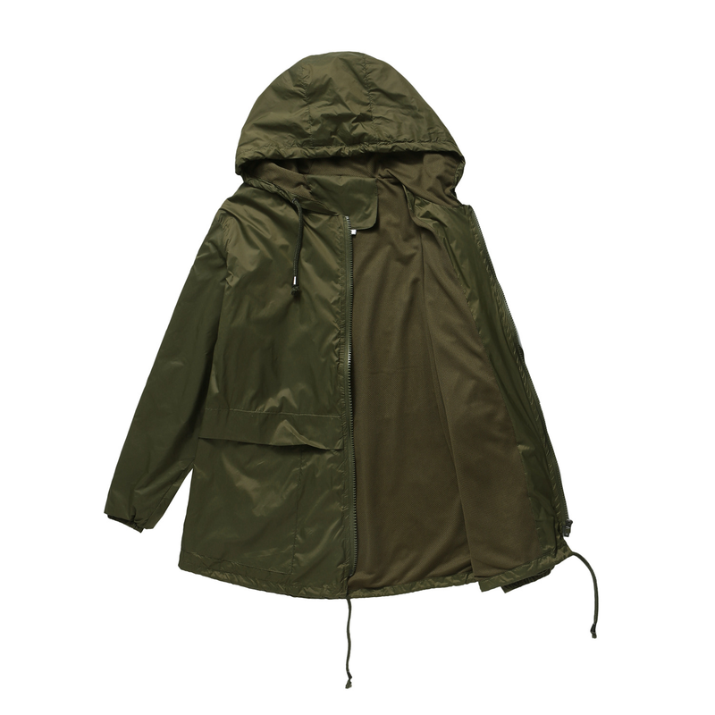 Dameskleding Nieuw lichtgewicht gaasjack met capuchon, buitenregenjas, kort windjack vest_voghion.com