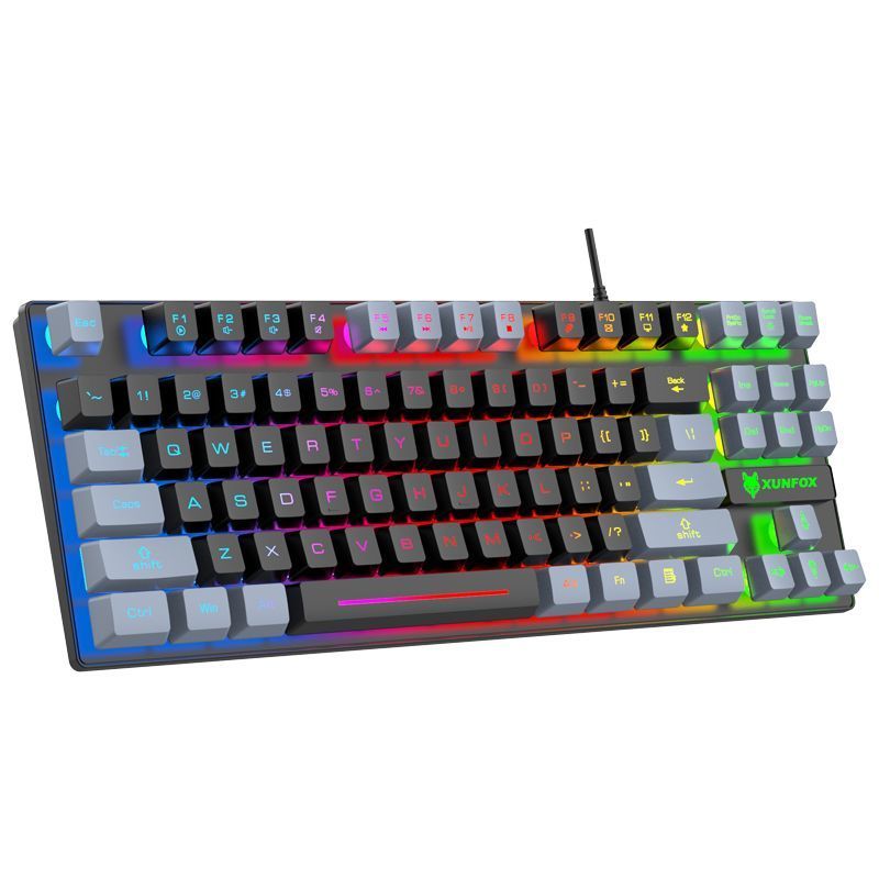 Mechanical Feel Keyboard 87 Keys Gaming Mouse Wired Laptop External Silent Small Membrane_voghion.com