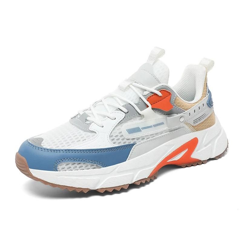 MOQ 1 taglia comoda personalizzata US 13 14 EU 47 48 uomo casual scarpe sportive da ginnastica in pelle a rete bianca scarpe da corsa e da passeggio per uomo_voghion.com