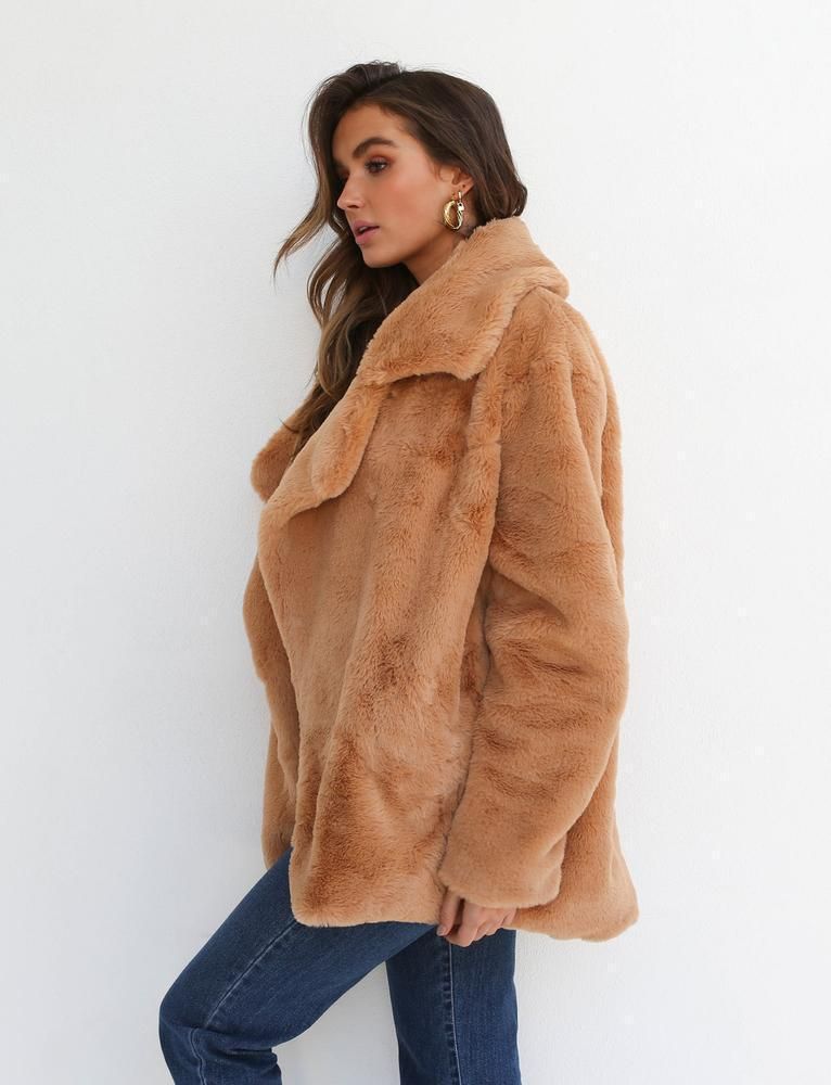Nowe damskie futro z lisa Eleganckie brązowe kudłate płaszcze Jesień Zima Ciepły pluszowy płaszcz Teddy Streetwear Damska biała futrzana puszysta kurtka_voghion.com