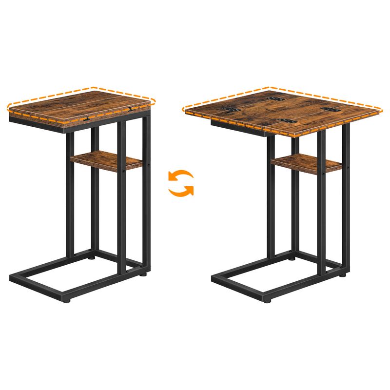 HOOBRO C Shaped Side Table Foldable Coffee Table Bedside Table 39 X 26 X 64 Cm_voghion.com