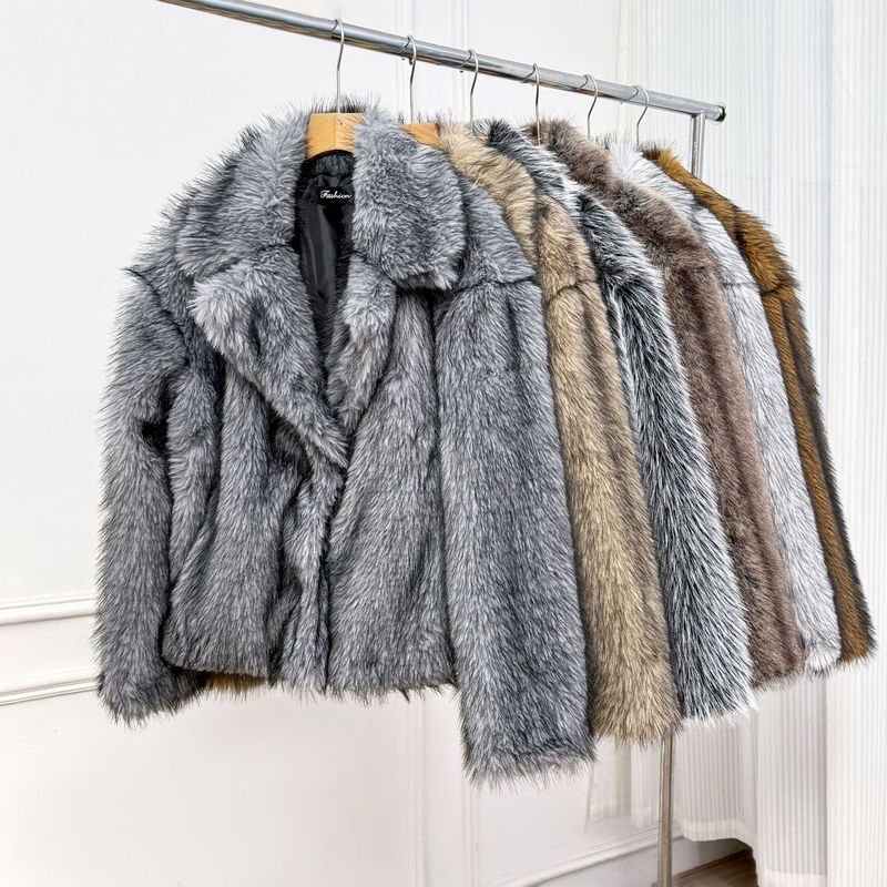 Cappotto in pelliccia sintetica di lusso da donna, giacca blazer oversize a maniche lunghe con revers a lancia, capospalla invernale alla moda_voghion.com