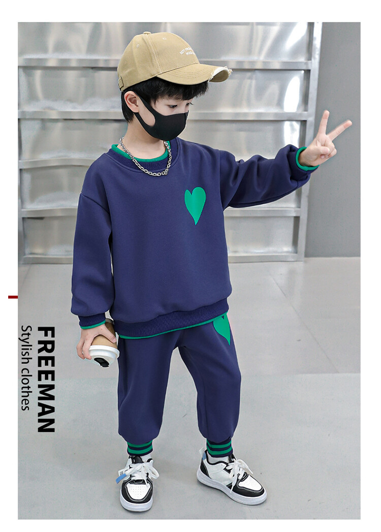Boys' Love 2023 Spring and Autumn Season Sports Sweater Two Piece Set for Young Children's Fashionable_voghion.com