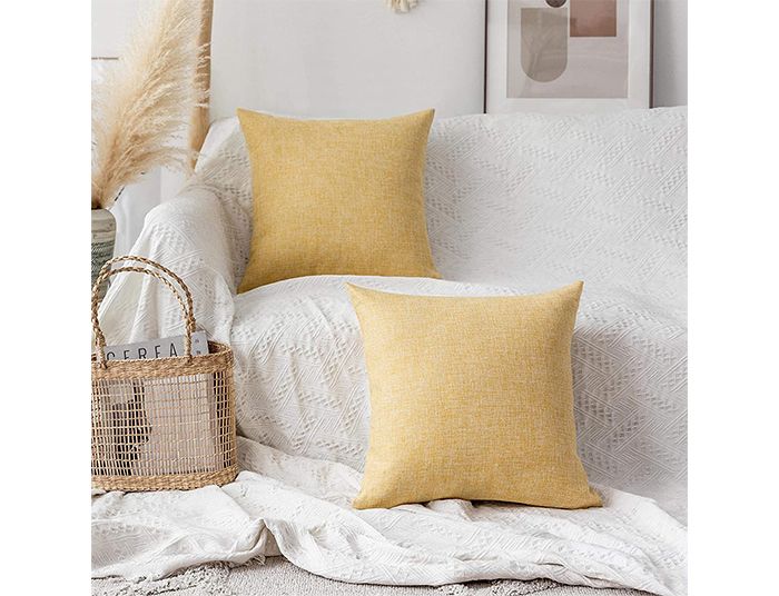 Kissenbezug, 45 x 45 cm, Kissenbezüge, Leinen, einfarbig, dekorative Kissen für Couch, Schlafzimmer_voghion.com