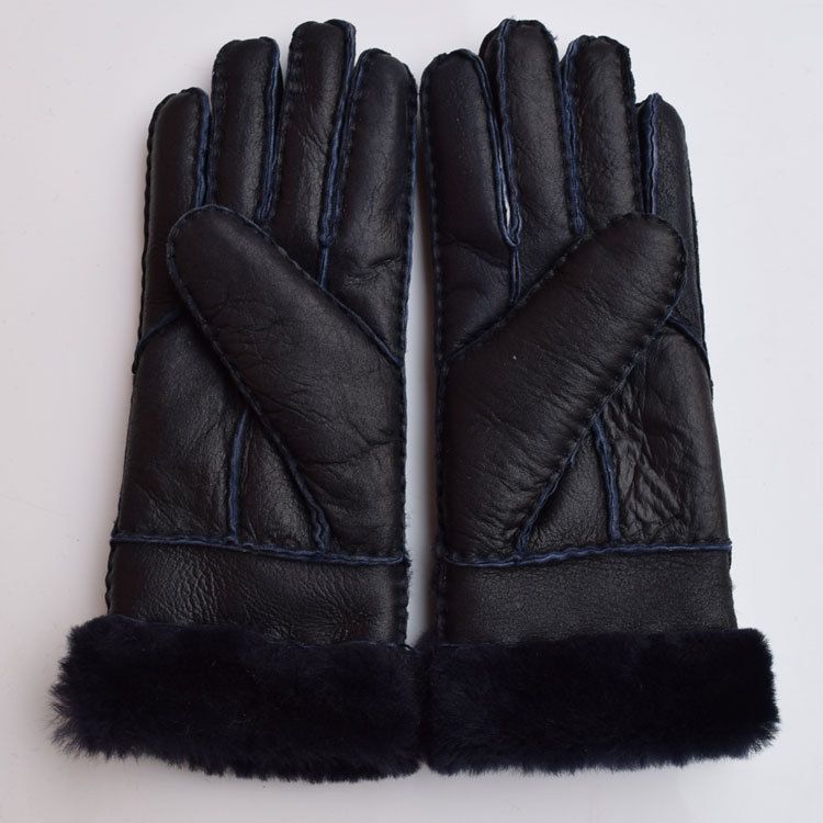 Genuine Sheepskin For Women Winter Warm Casual Patent Leather Riding Gloves_voghion.com