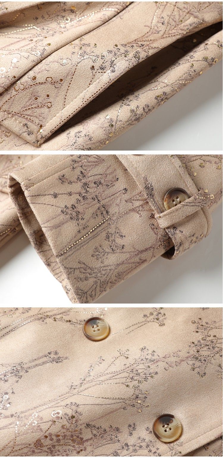 Giacca a vento lunga sopra il ginocchio con stampa moda temperamento nuovo stile autunnale da donna 6791_voghion.com