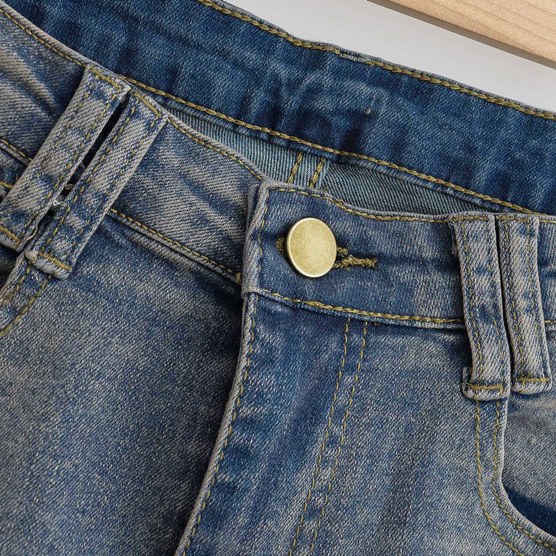 Shorts in denim americano da donna con ragazze piccanti, base stile Instagram, vita alta elastica a trapezio, glutei avvolti,_voghion.com