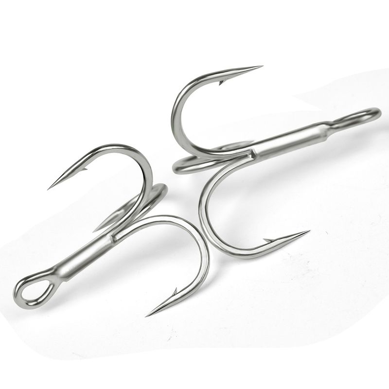 Lure Treble Bright Tin Fish With Barbs Triple Anchor Double Reinforced High Carbon Steel Bait Hook Fishing Gear_voghion.com