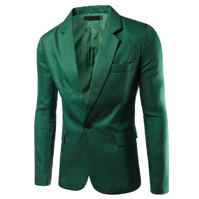 Autumn Men Single Row One Button Casual Suit Slim Simple Suit Jacket_voghion.com