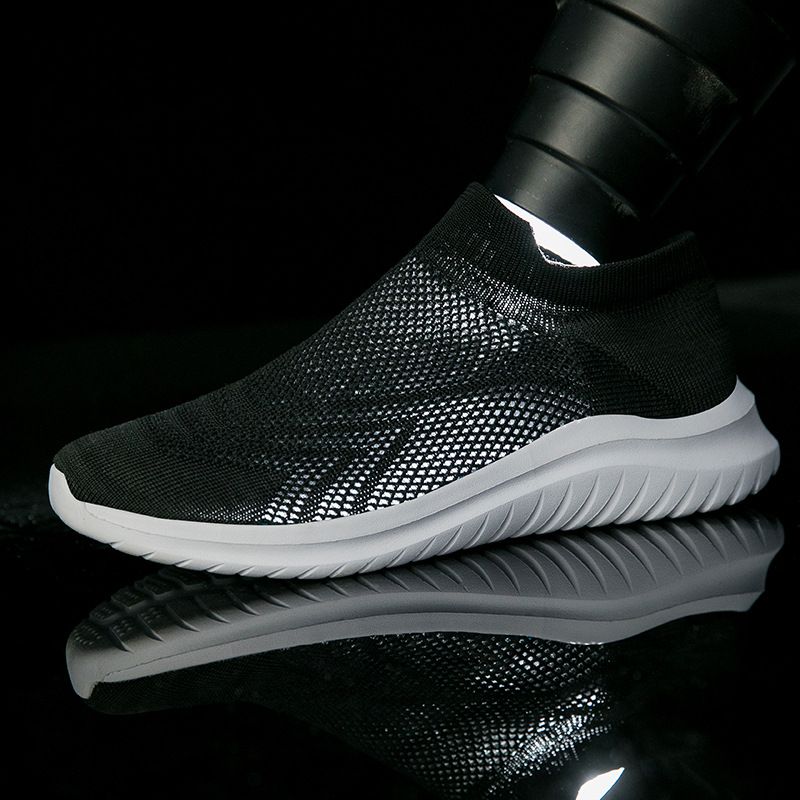 Spring New Large Men's Fly Weaving Mesh Sports And Leisure Sleeve Foot Lazy Socks Couple Shoes_voghion.com