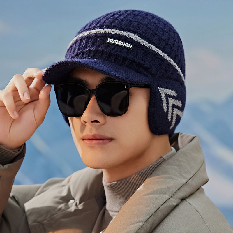 Protezione per le orecchie in pile invernale, berretto di lana lavorato a maglia, set di sciarpe ispessite, berretto caldo per ciclismo all'aperto_voghion.com