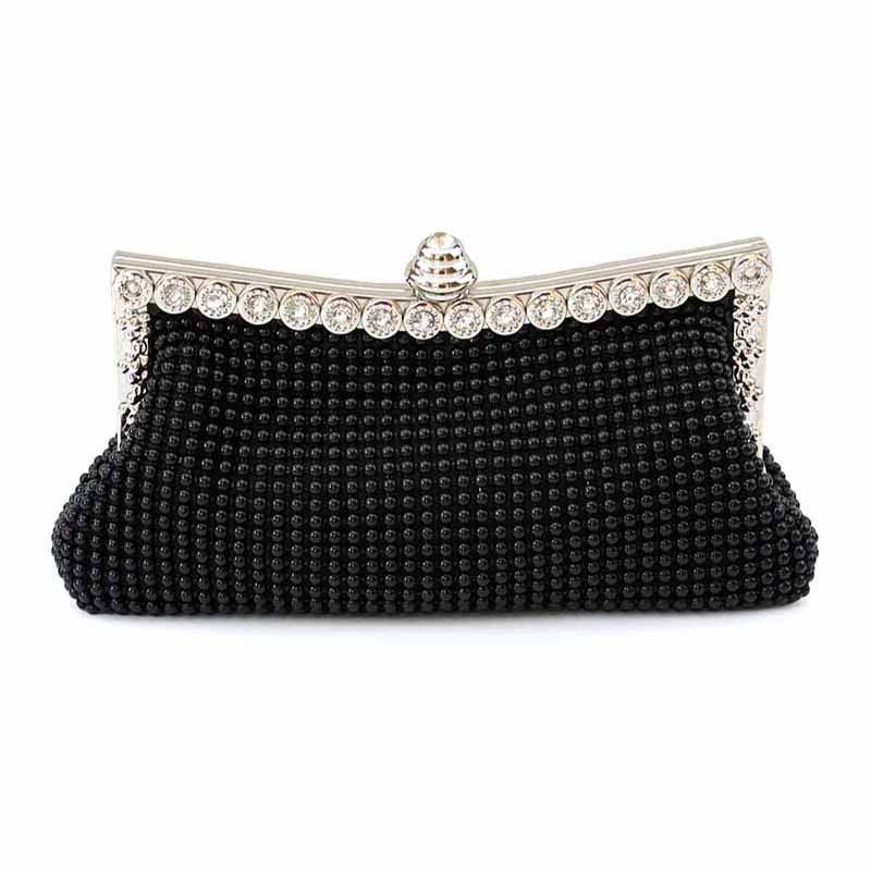 Borsa da sera da sposa con tracolla a mano, perline in alluminio colorate a forma di luna, tempestata di diamanti, per feste e banchetti I02_voghion.com
