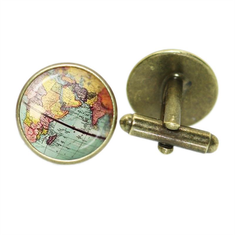 Accesorios Mapa Gemelos de tiempo Ropa francesa para hombre y mujer Camisa Pinza de corbata Botón de clavo de manga_voghion.com