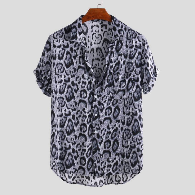 Camisa de manga curta de impressão 3D de moda casual masculina, camisa masculina_voghion.com