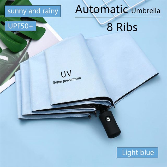 Ombrello Automatico UV Protezione Solare Anti-UV Parasole Pioggia Designer Pieghevole Triplo Pieghevole 8 Stecche 10 Stecche Ombrelli Moda_voghion.com