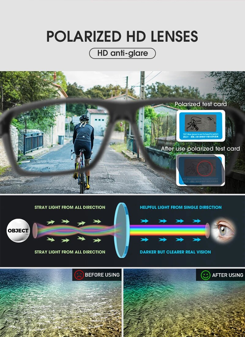 Occhiali da sole alla moda Kapvoe Occhiali da sole polarizzati da pesca MTB Occhiali da sole da guida da uomo Occhiali da sole da escursionismo Ciclismo Occhiali da sole UV400_voghion.com