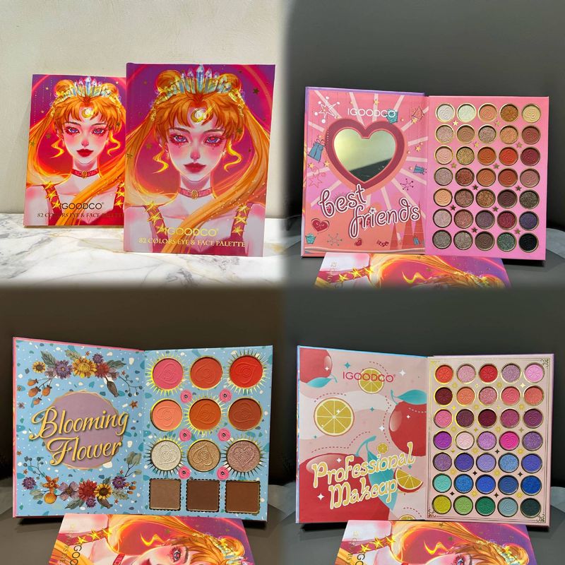 82-Color Kawaii Book Makeup Palette - Matte & Shimmer Eyeshadow + Blush + Highlighter (All-In-One Travel-Friendly Vegan & Cruelty-Free)_voghion.com