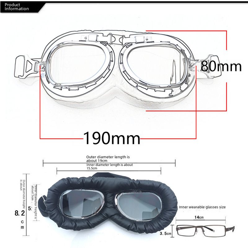 Occhiali da ciclismo, casco Prince, occhiali da moto in stile retrò, occhiali da moto antivento per auto elettriche, occhiali da equitazione_voghion.com
