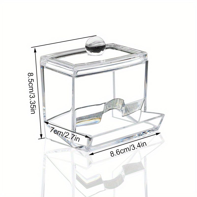 1pc Transparent Swab Holder Dispenser Modern Bathroom Storage For Swabs Pads Visible Organizer Vanity Accessory Compact Design_voghion.com
