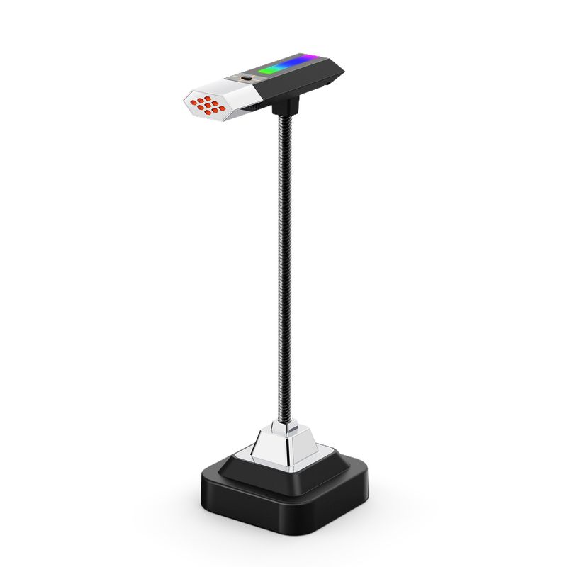 New wired dynamic metal hose bendable RGB backlit computer desktop microphone for live streaming_voghion.com