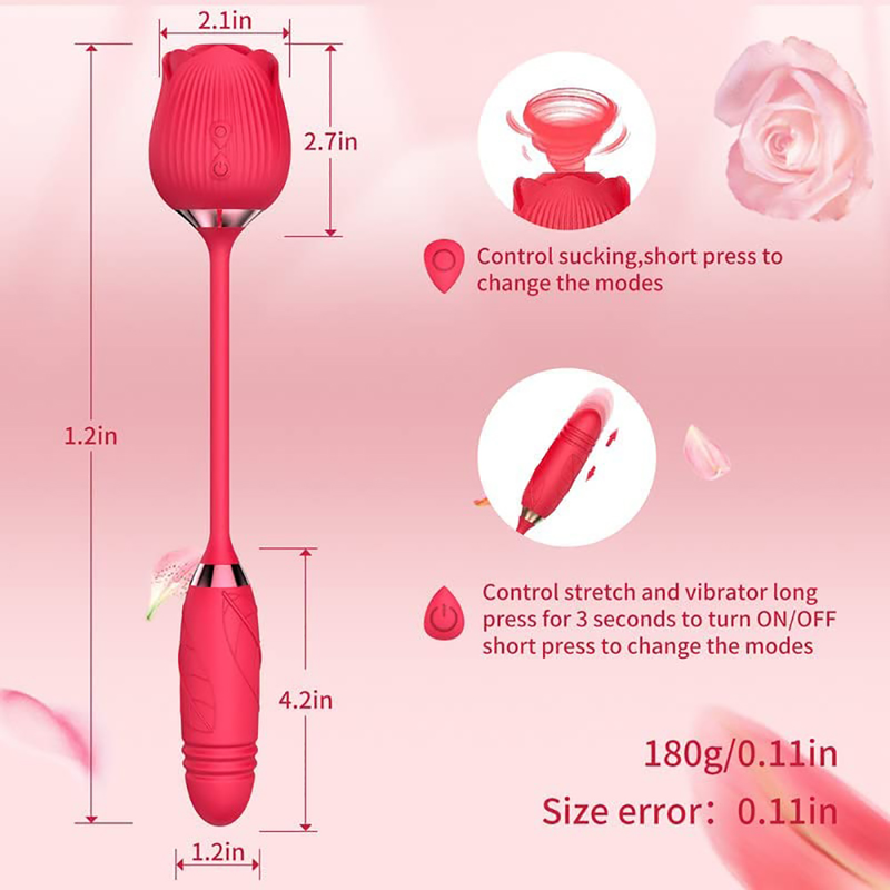 Rose Toy Dildo Vibromasseur Poussant Pour Femmes Oeuf Clitoris Sucker Stimulateur Langue Léchant Wiggle Adultes Go_voghion.com