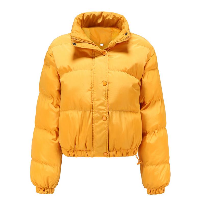 Women's high-necked warm and loose casual cotton-padded jacket women_voghion.com