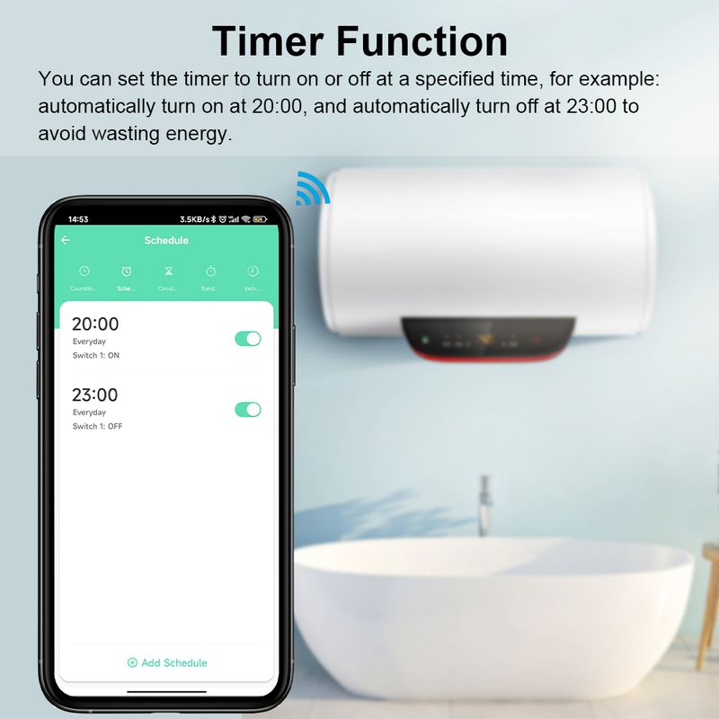 „Tuya Smart Life“ katilas, ES ir JAV standartinis vandens šildytuvas, belaidis nuotolinio valdymo pultas, jutiklinis jungiklis, „Google Home“, „Alexa Voice“_voghion.com
