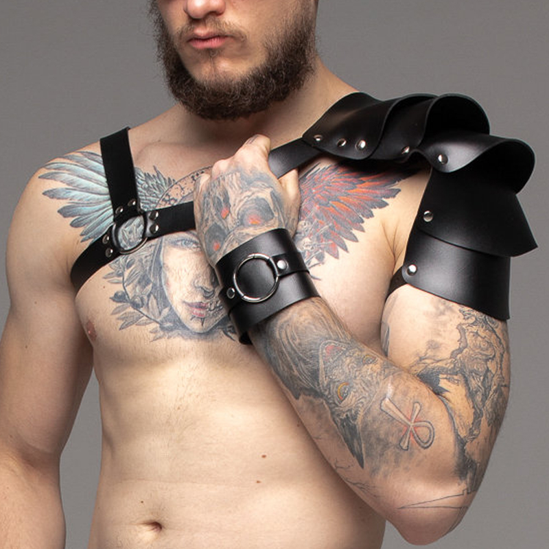 Brust mittelalterliche Rüstung Schulter PU Leder Harness Mann Steampunk Brustpanzer Cuirass Gothic Hexe Cosplay Kostüm_voghion.com