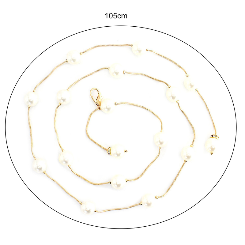 Zhuoxinder Réglable Ajusté Longue Chaîne De Taille Délicate Élégante Perle Acrylique Femmes Ceinture Mince Vêtements Ornement-Argent_voghion.com