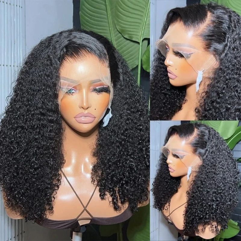 12A Jerry Curly Bob Braziliaans Menselijk Haar 13*4 Frontale Pruik_voghion.com