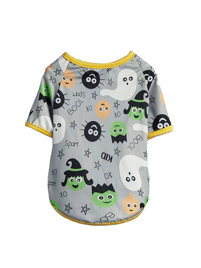 Clothes For Large Small Dogs And Cats, Halloween Unique Funny T-Shirts, Pumpkin Spider Pet Tops_voghion.com